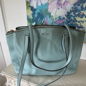 Kate Spade New York Monet Turquoise Leather Tote Bag